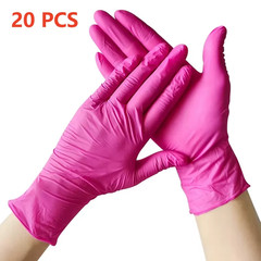 Fuchsia Nitrile Disposable Gloves 20/100PCS 3-Mil Powder & Latex Free Household