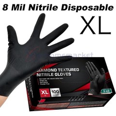 Heavy Duty Nitrile Gloves 8Mil Extra Thick Mechanic Home Garden Disposable Glove