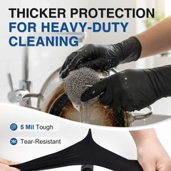 Schneider Medical Black Nitrile Exam Gloves, 5 Mil Latex-Free & Powder-Free D…
