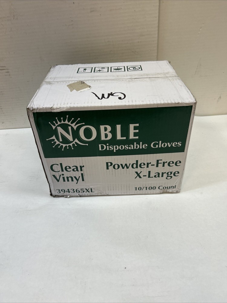 Noble Products X-Large Powder-Free Disposable Vinyl Gloves 10pks of 100