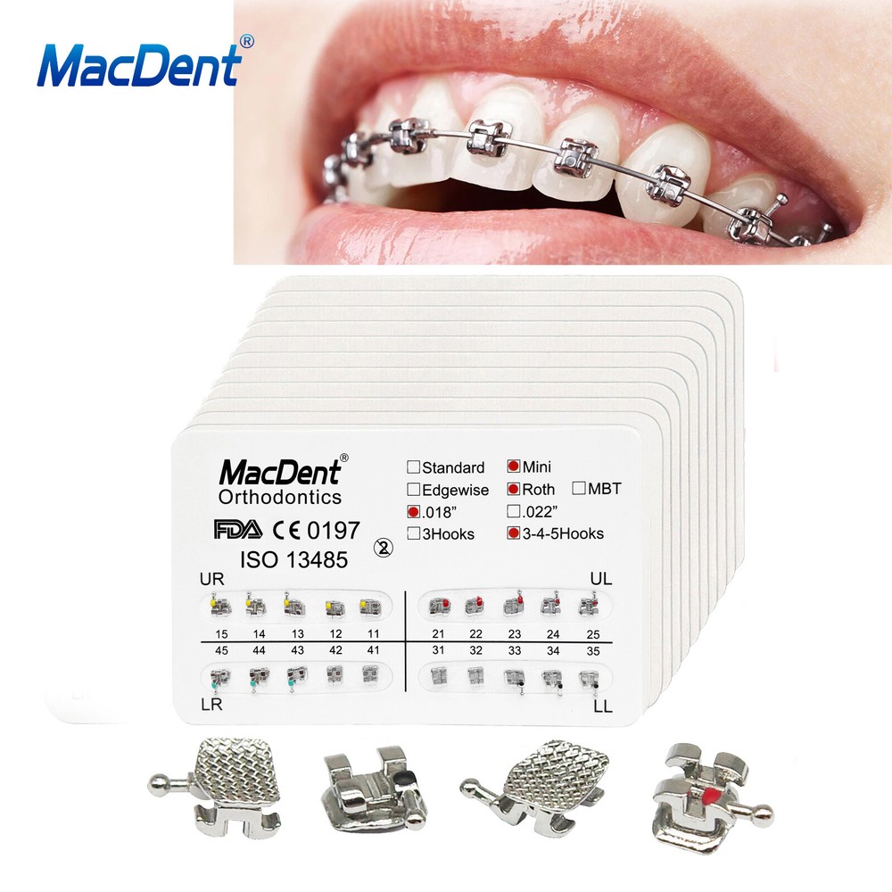 Dental Orthodontic Metal Self-ligating Ceramic Clear Crystal Brackets Braces ALL