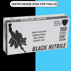 1000 Black Nitrile Powder-Free Disposable Gloves X-Small 5 MIL Finger-Textured