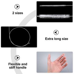 4 Pcs Extra Long Pipe Cleaners with Soft Nylon Bristles Head Cleaning White