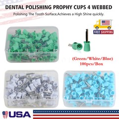 100pcs/Box Dental Prophy Tooth/Teeth Polishing Cups Brushes Latch Type Webbed