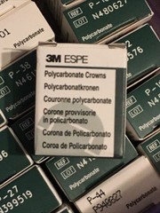 3M Iso ESPE Temporary POLYCARBONATE Dental 5Pk SIZES READ DROPBOX- 1 Box