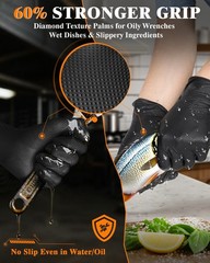 wcy 9mil Heavy Duty Disposable Nitrile Gloves, Black XLarge X-Large, Black-80