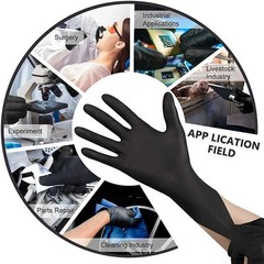 Black Nitrile Disposable Gloves Powder Free Latex Free 4.5 Mil & Size M – XXL