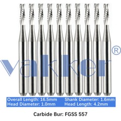Vakker 10PC Dental Bur Friction Grip Carbide Burs FG SS 2 6 8 Short Shank 16.5mm