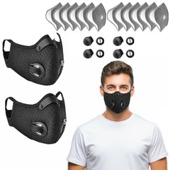 2x Anti Pollution Half Face Cover Respirator Mask With Filters Sports Facepiece