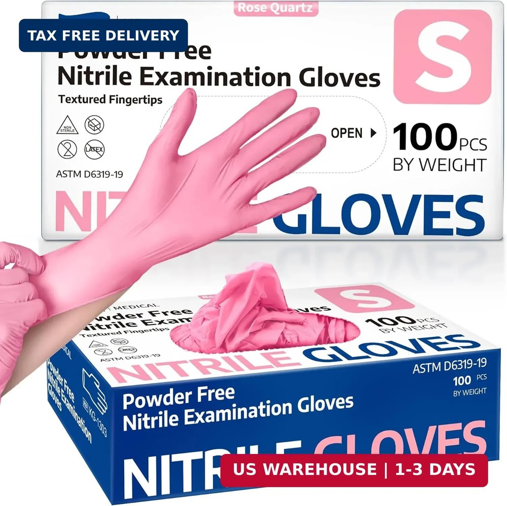 Supmedic Medical Nitrile Exam Gloves, 3.5 mil Powder-Free Food-Safe Disposable G