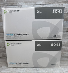 Premier Pro Plus Nitrile Exam Gloves Powder free 2 Boxes Size X-LARGE *See Date*