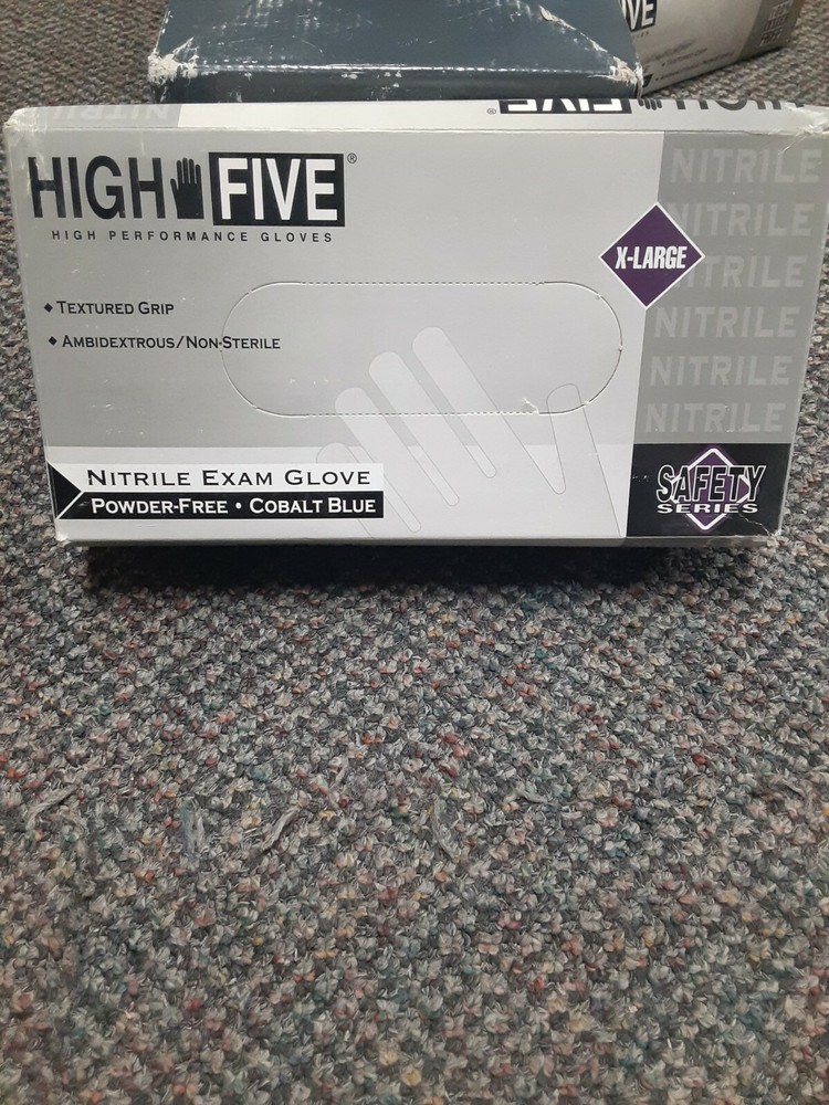 High Five Exam Grade Gloves – XLarge – 100ct – N274E – Powder Free Latex Free