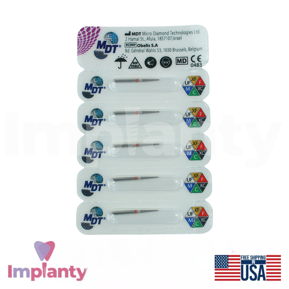 MDT Dental Round Edge Taper FG Diamond Burs 546R Crown Prep Smooth Contour