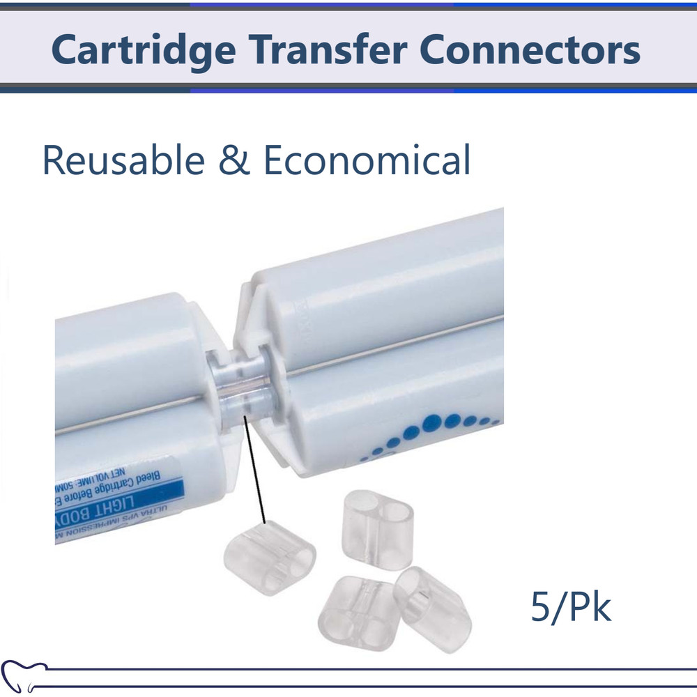 Dental VPS Impression Refill Ease Cartridge Transfer Connectors 1:1, 5/Bg