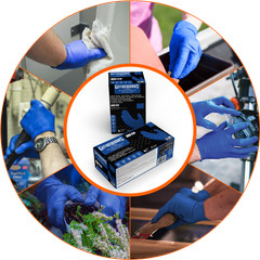 GLOVEWORKS HD 6 Mil GWRBN Latex Free Nitrile Disposable Gloves, Blue, 1000