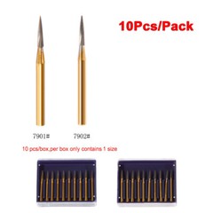 10-100PCS Dental Trimming & Finishing Gold Burs Carbide Burs FG 7901 7902 KY