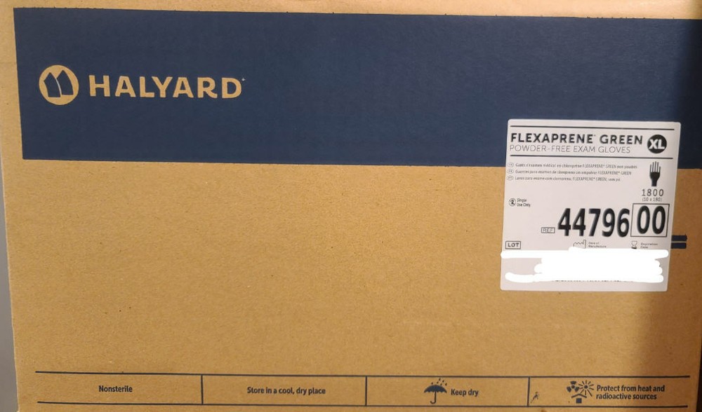 Halyard XL Flexaprene Gloves (Case: 10 Boxes 1800ea) 44796-PowderFree