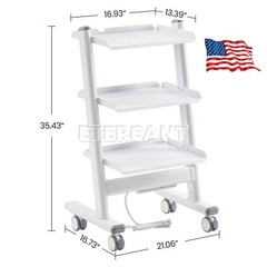 ETERFANT 3-Layer Dental Medical Trolley Stainless Steel Lab Mobile Rolling Cart