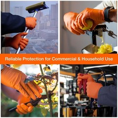 Latex-Free Orange Cleaning Gloves – XXLarge, 6 mil Thickness