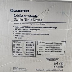 200 Pairs Contec CritiGear Sterile Nitrile Exam Gloves Size: SMALL EXP: 12/24