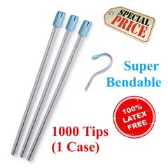 1000 (10 Bags) Clear Blue Dental Saliva Ejectors Ejector Disposable Suction Tips