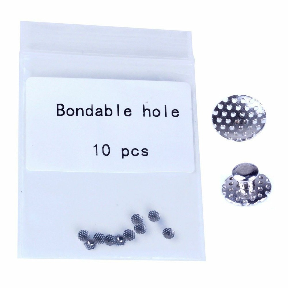 10 Pc/Pack Dental Orthodontic Lingual Button Hole Bondable Mesh Base- Perforated