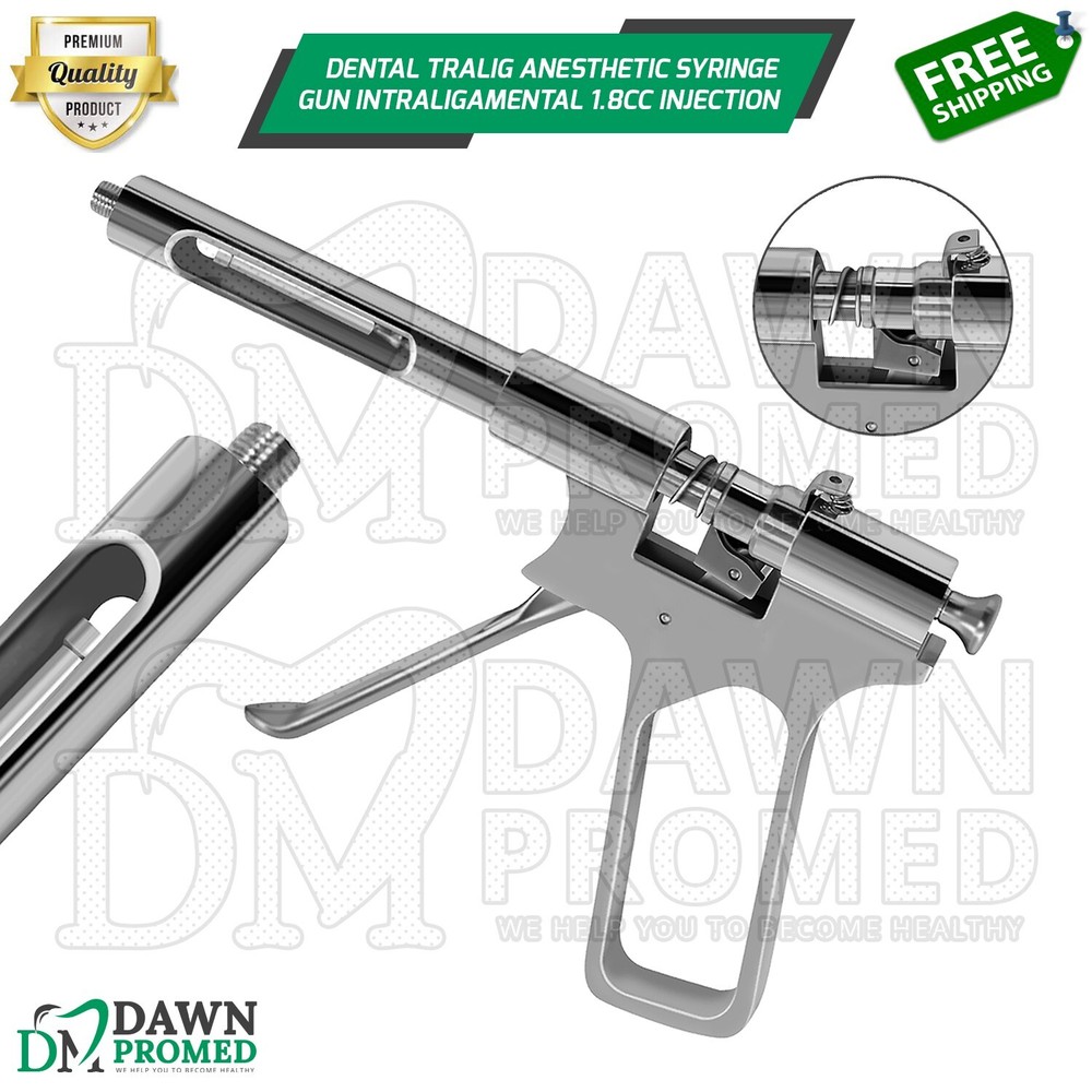 Dental Tralig Anesthetic Syringe Gun Intraligamental 1.8cc Injection German Gr