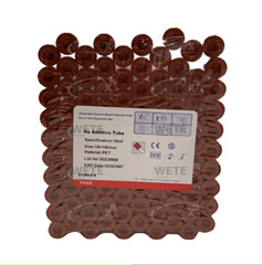 200PCS Blood Collection Red Rubber top No AdditIves,16X100MM,10ML,EXP 09/25