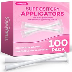 TENKAIWICK 100 Pack Disposable Vaginal Suppository Applicator for Women, 100P