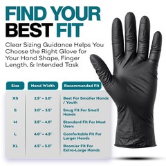 Fifthpulse Disposable Black Nitrile Gloves Large 50 Count – Extra Thick 4.5 Mil