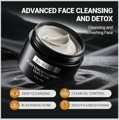 Clay Mud Face Mask Purifying Kaolin Clay Blackhead Oil Remover Detoxify 10.58oz