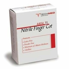 Tech-Med Nitrile Pre-Rolled Finger Cots Latex-Free Extra Large Disposable 144/Bx