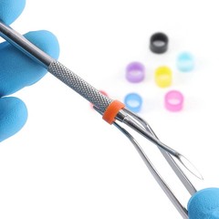 100 Pcs/Box Dental Instrument Hygienist Silicone Color Code Ring Band Circle L/S