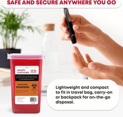 Secure 6 Count Sharps Container with Split Lid