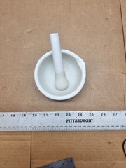 Unbranded White Glazed Porcelain Mortar & Pestle Set 4″