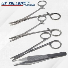 4 Pcs STUDENT SUTURE SURGICAL PACK SET KIT GERMAN STAINLESS STEEL CE Veterinary
