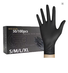First Glove Black Industrial Disposable Nitrile Gloves 6 Mil Latex & Powder Free