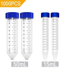 1000Pcs Sterile 15mL/50mL Centrifuge Tubes Flat Screw Caps Conical Polypropylene
