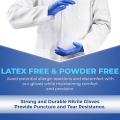 1000 Blue Nitrile Exam Medical Gloves 4 Mil, Latex & Powder Free 10 Boxes of 100