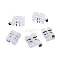 AZDENT Dental Orthodontic Clear Ceramic Brackets Braces Mini Roth.022 Hooks 345