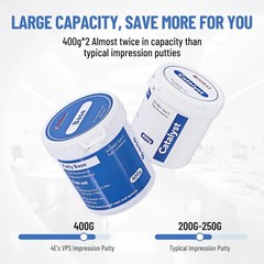 2x400g (Base+Catalystst)/12x25g Dental Putty Fast Set PVS VPS Impression Trays