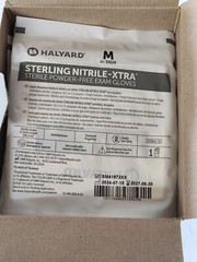 Halyard 33029 Nitrile Xtra Sterile Gloves Medium Powder Free 100 Exp 2027