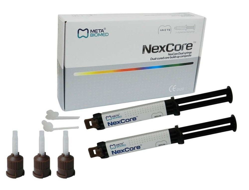 2 x META Dental NEXCORE Dual-Cured Core Build-Up Composite Resin 9gm Syr