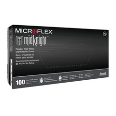 Microflex Midknight Mk 296 Xxl Black Nitrile Disposable Gloves Pack Of 100