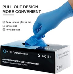 Extra Strong Blue Nitrile Disposable Gloves – 200 Pack, Ambidextrous & Textured