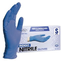 Indigo Nitrile Disposable Gloves Medium Pack of 100 Food Safe 4 Mil Thick