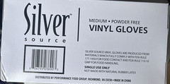 Silver Source Vinyl Disposable gloves Medium powder free 1000 count Lot of 10