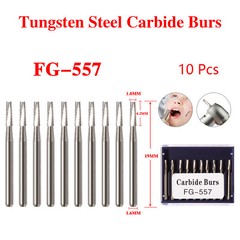 10Pcs Dental Tungsten Carbide 19MM FG Burs Round Bur For High Speed Handpiece