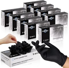 guantes desechables de nitrilo negro sin polvo ni latex examen 3 mil