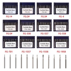 Dental Burs FG 330 557 701 Pear High Speed Tungsten Carbide Burr 19mm Midwest